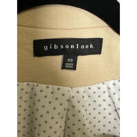 Gibson Look Notch Collar Cotton Blend Blazer Heather beige Single Button XS Work - Picture 3 of 8